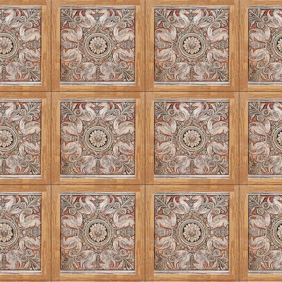 Realistic wooden cubes with the texture of natural of Wood panel background. photo