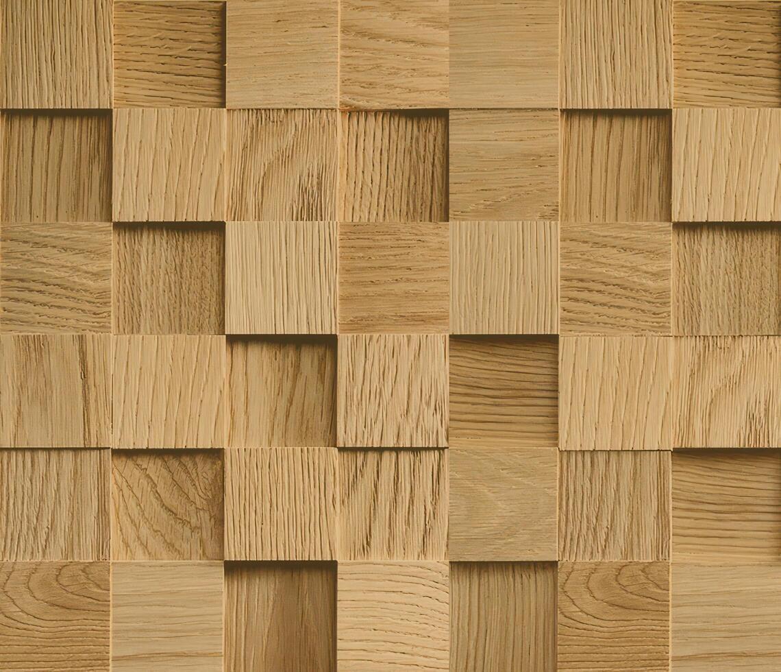 Realistic wooden cubes with the texture of natural of Wood panel background. photo