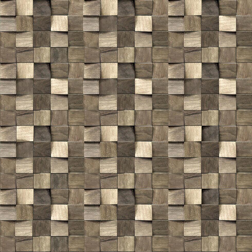 Realistic wooden cubes with the texture of natural of Wood panel background. photo