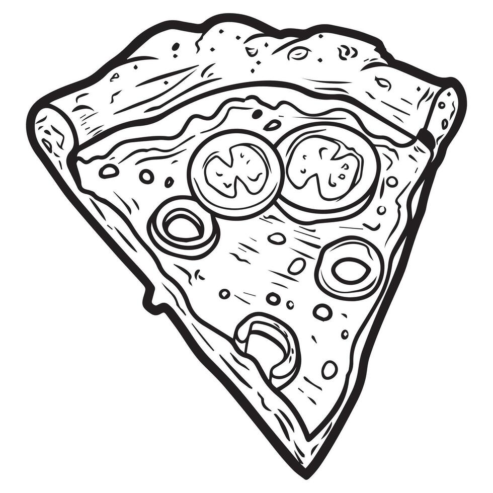Pizza drawing style illustration vector