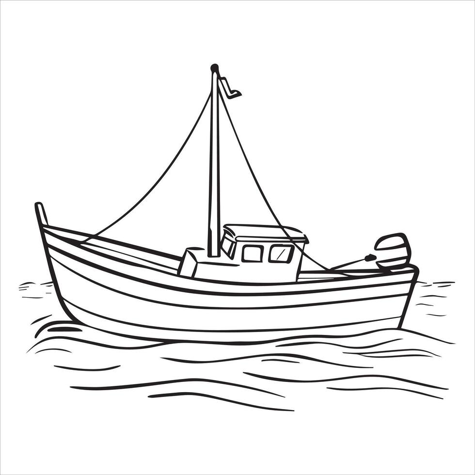Flat boat illustration vector