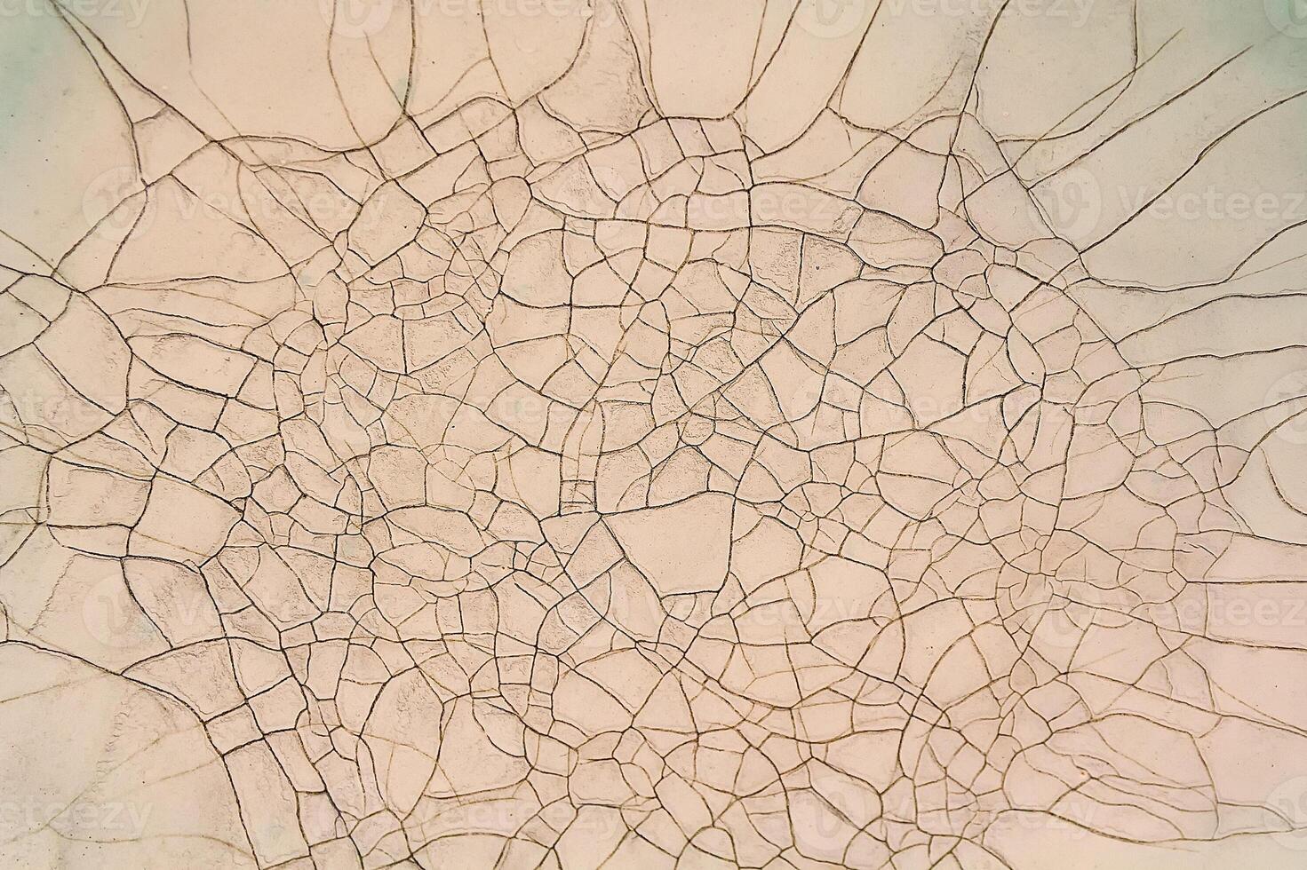 Clay surface with many cracks photo