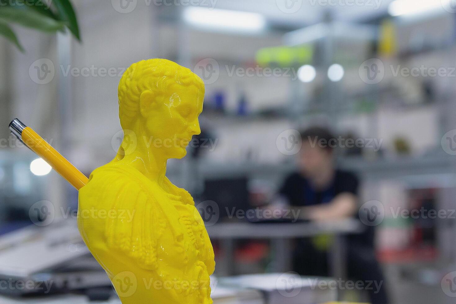 Human bust made using 3D printing technology in the laboratory photo