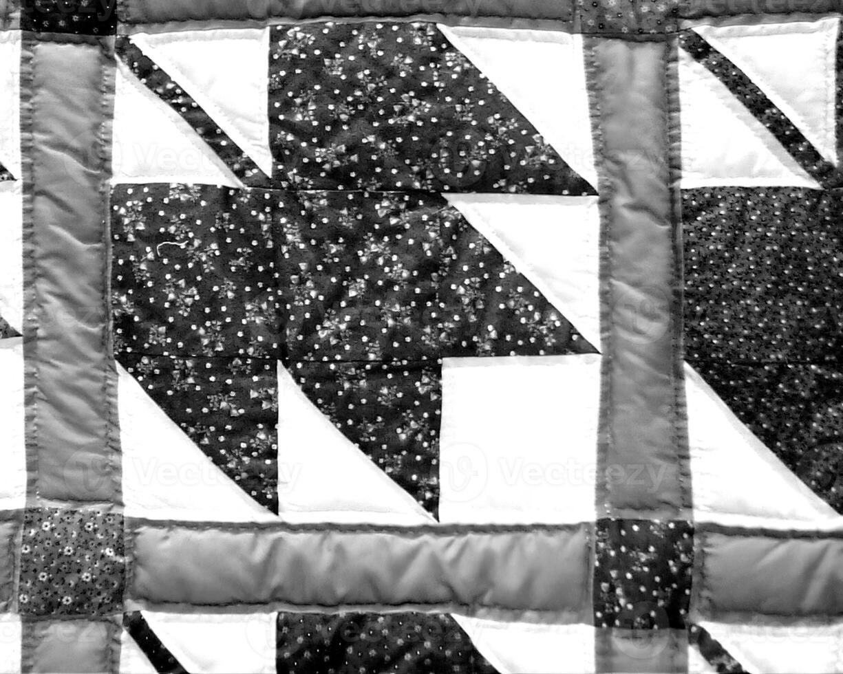 Abstract fabrics black and white background. Textile decoration close view photo