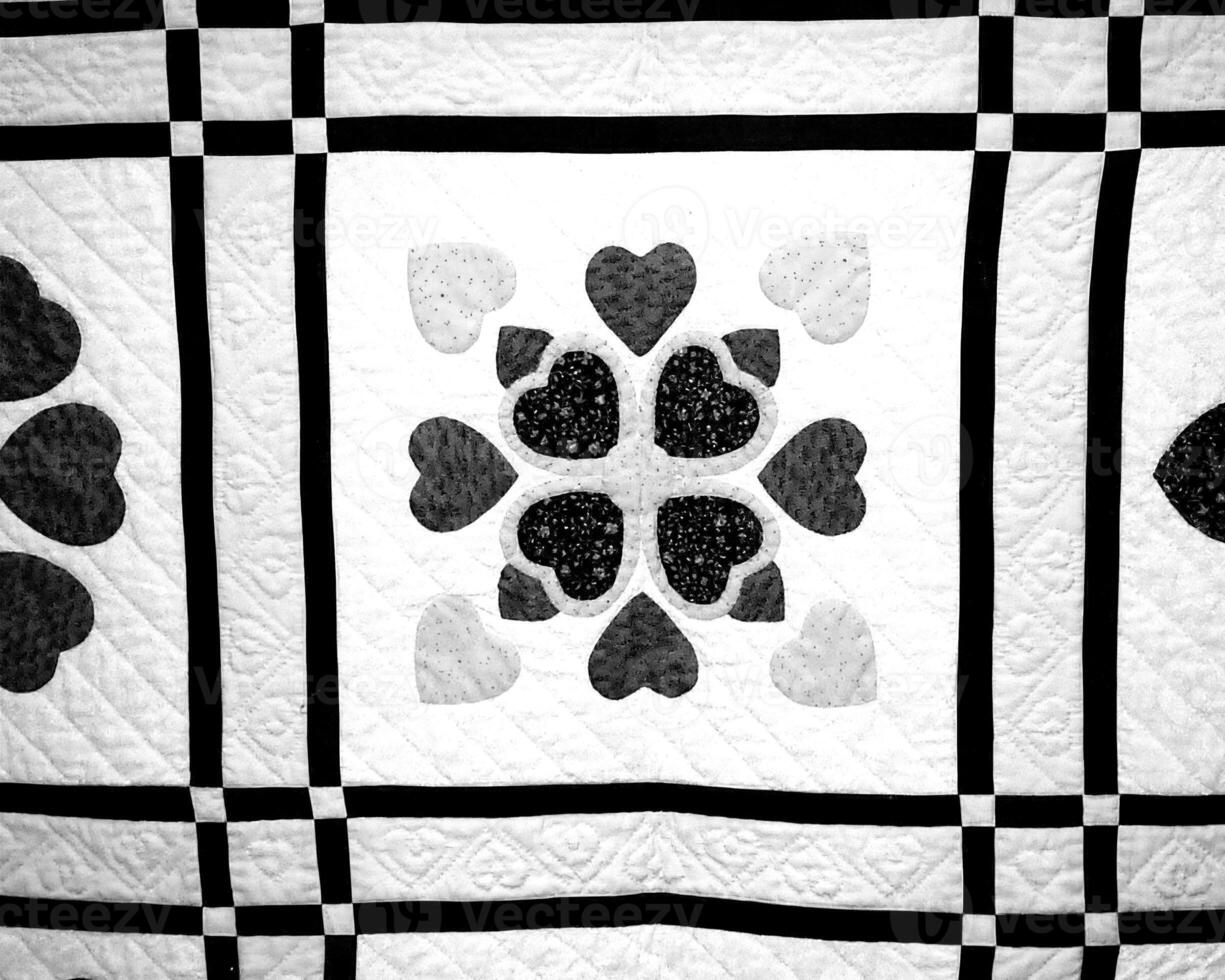 Abstract fabrics black and white background. Textile decoration close view photo