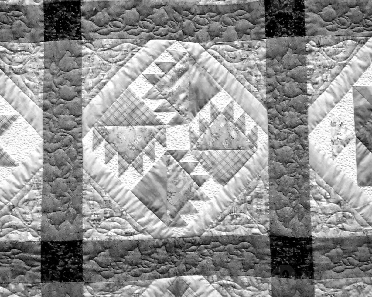 Abstract fabrics black and white background. Textile decoration close view photo
