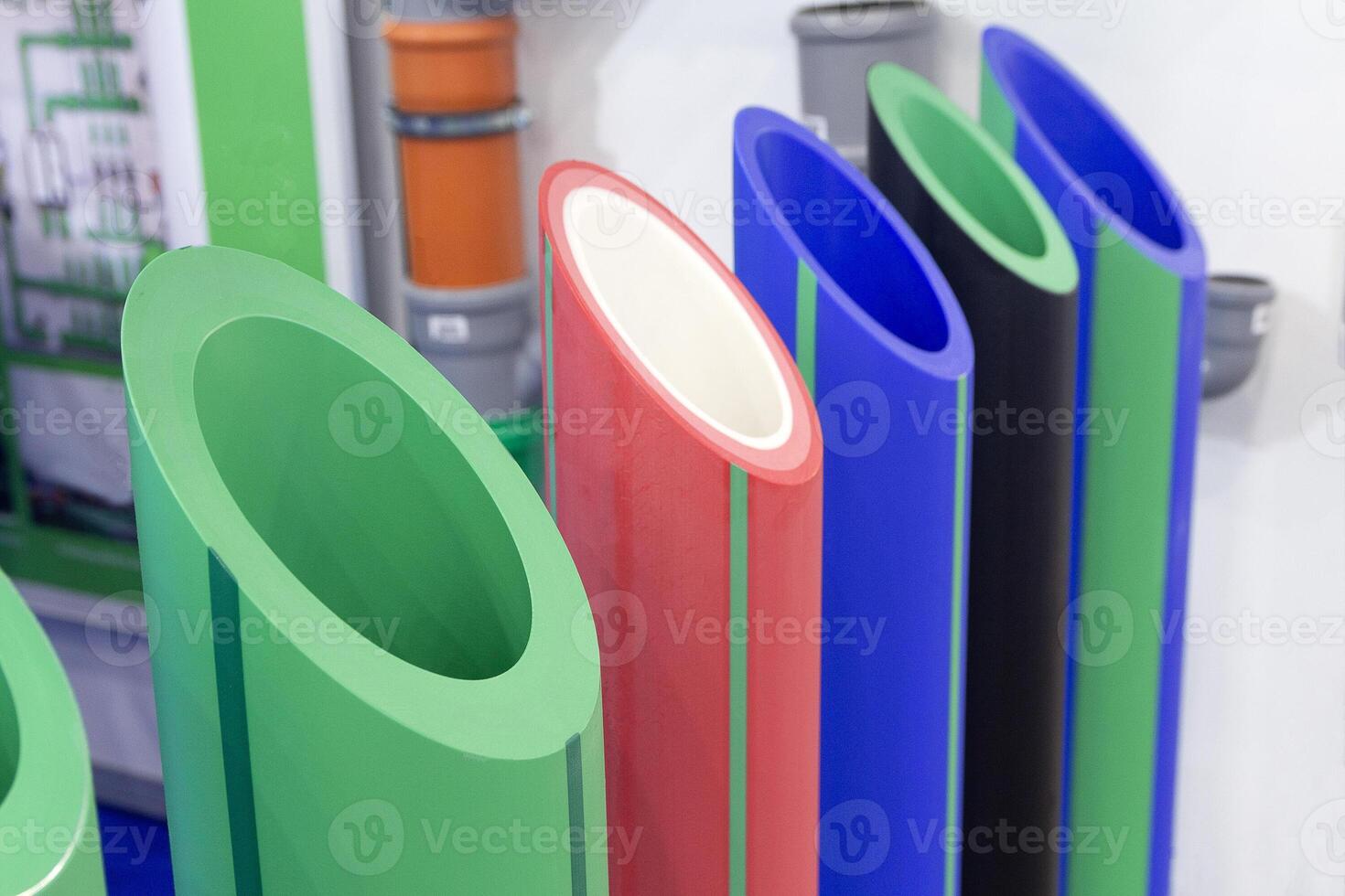 Large water pipes on a large-plan showcase photo