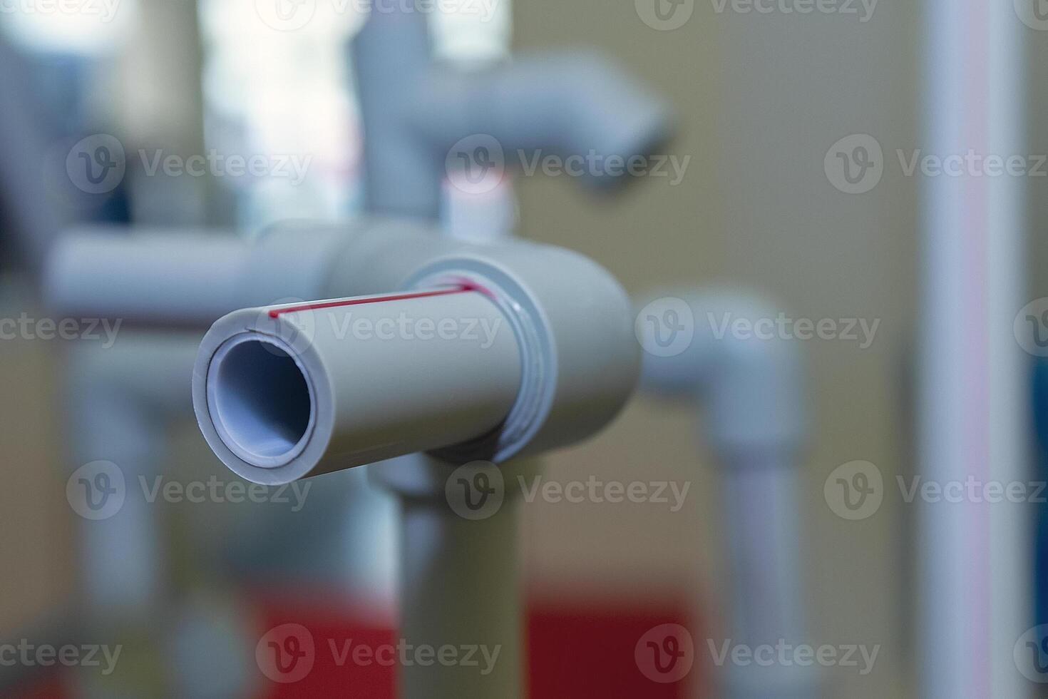 Polypropylene conductor pipe in section close-up photo