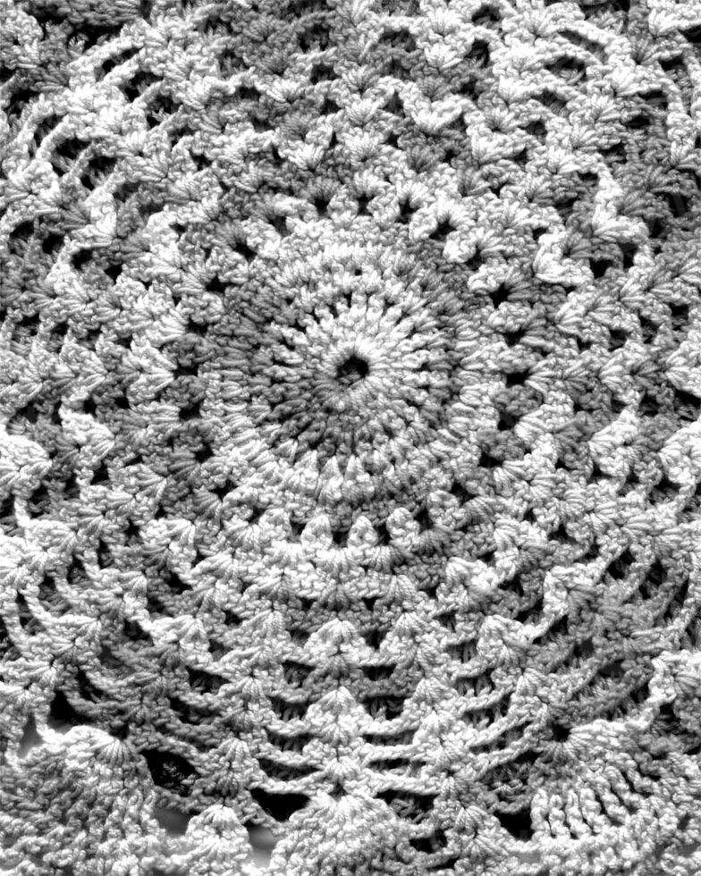 Abstract fabrics black and white background. Textile decoration close view photo