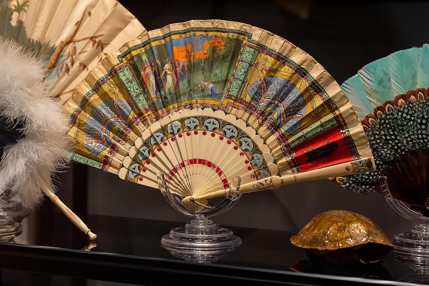 Women's fan in Museum of European Clothing Victoria Museum in Kyiv, Ukraine photo