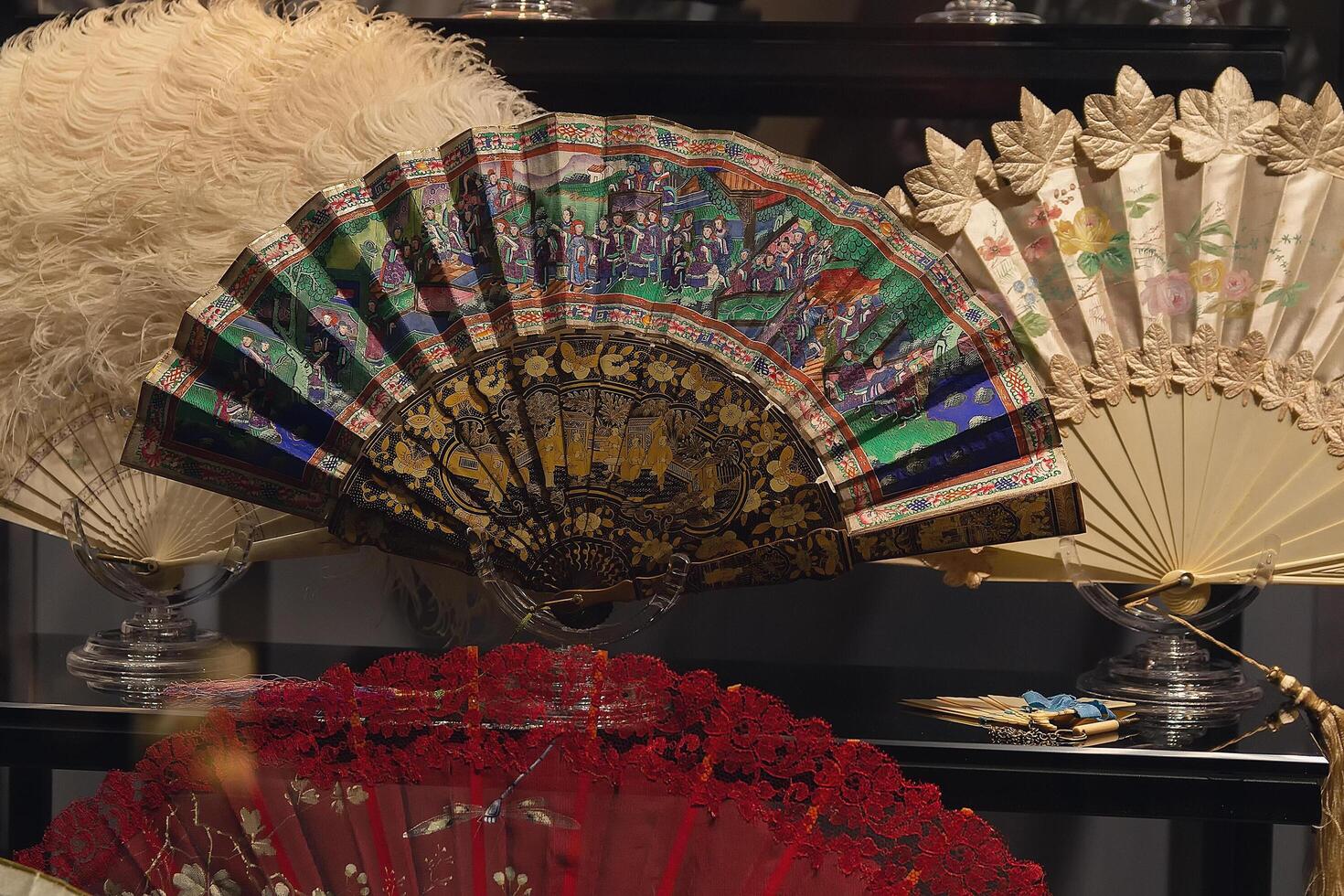 Women's fan in Museum of European Clothing Victoria Museum in Kyiv, Ukraine photo
