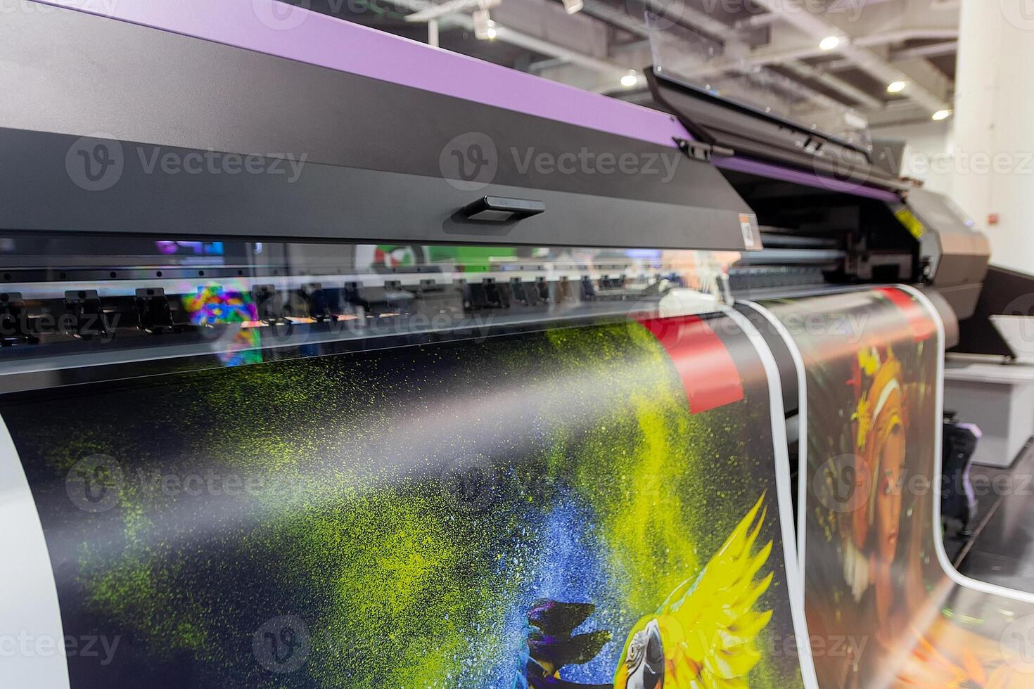 Large format printing machine in operation. Industry photo