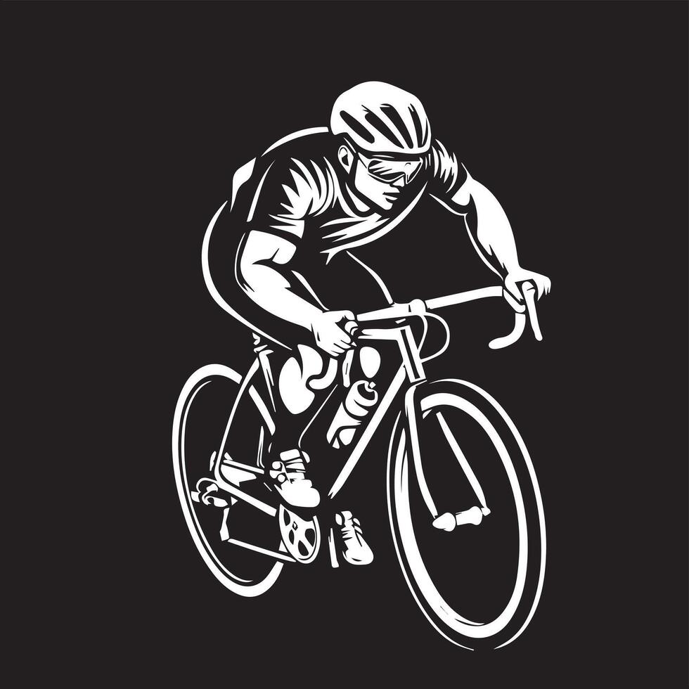 Cyclist riding illustration vector