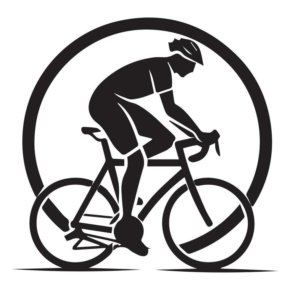Cyclist riding illustration vector