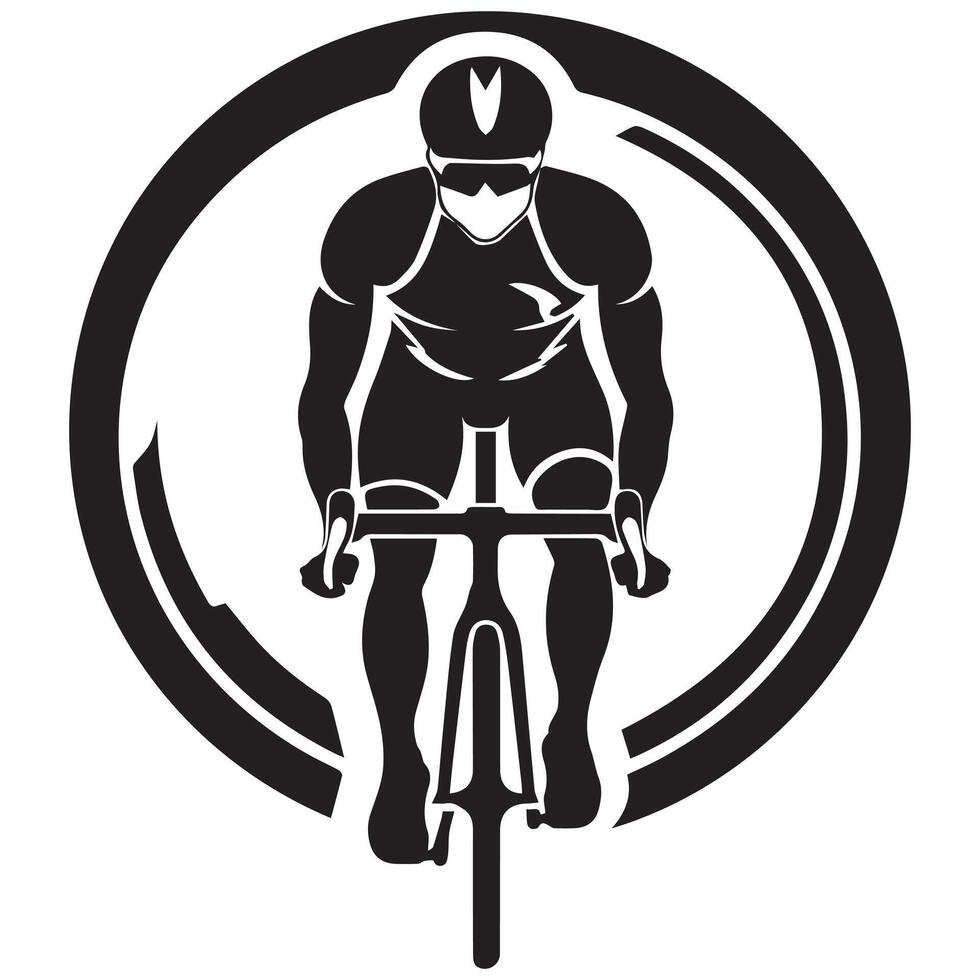 Cyclist riding illustration vector