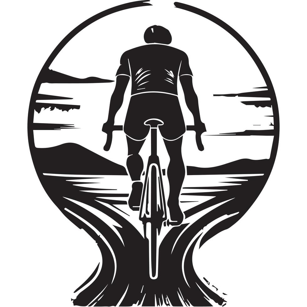 Cyclist riding illustration vector