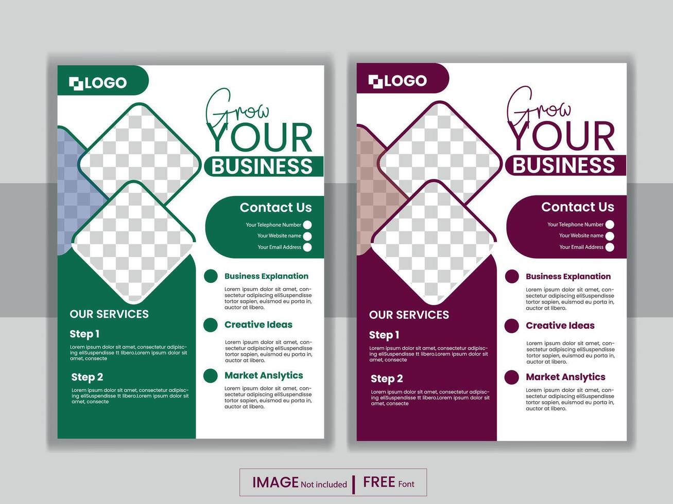 Grow your Business Flyer Design Template vector