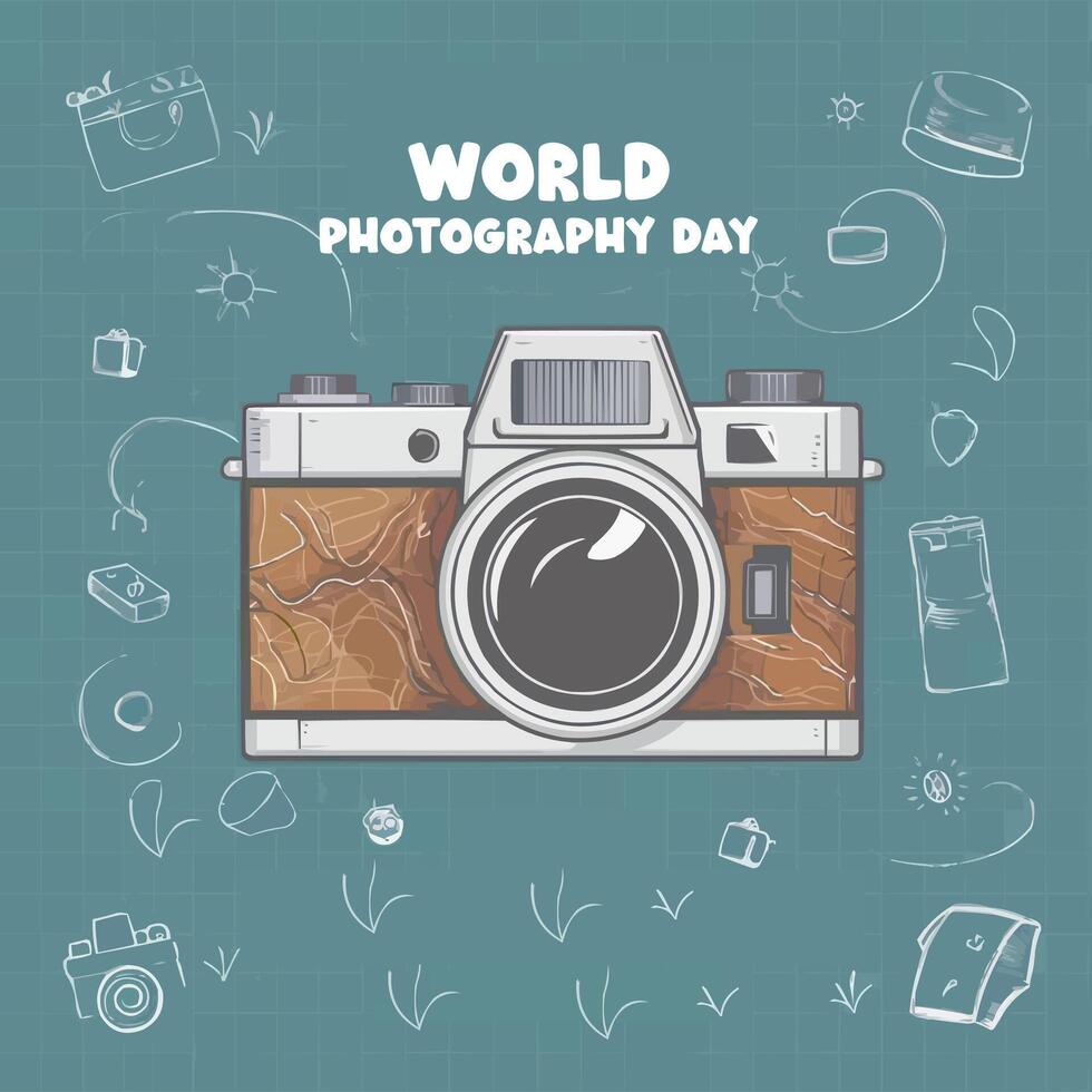 World photography day vector