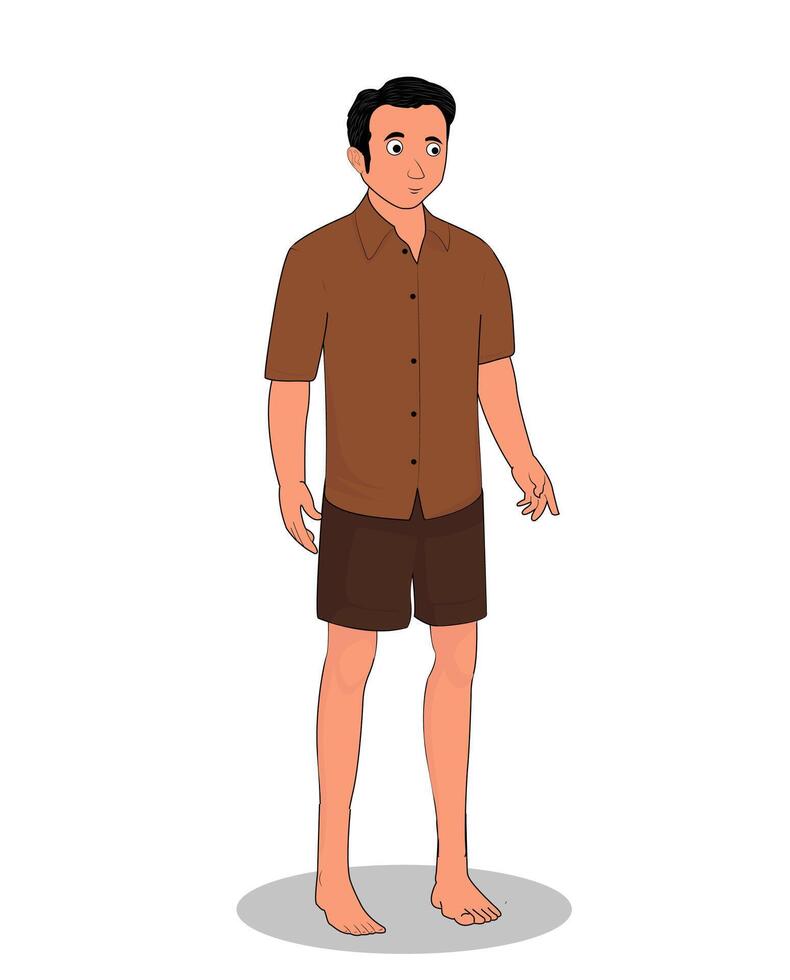 A indian village boy cartoon character design for 2d animation vector
