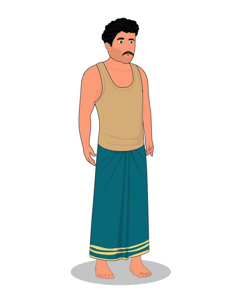 A village man cartoon character design for 2d cartoon animation vector