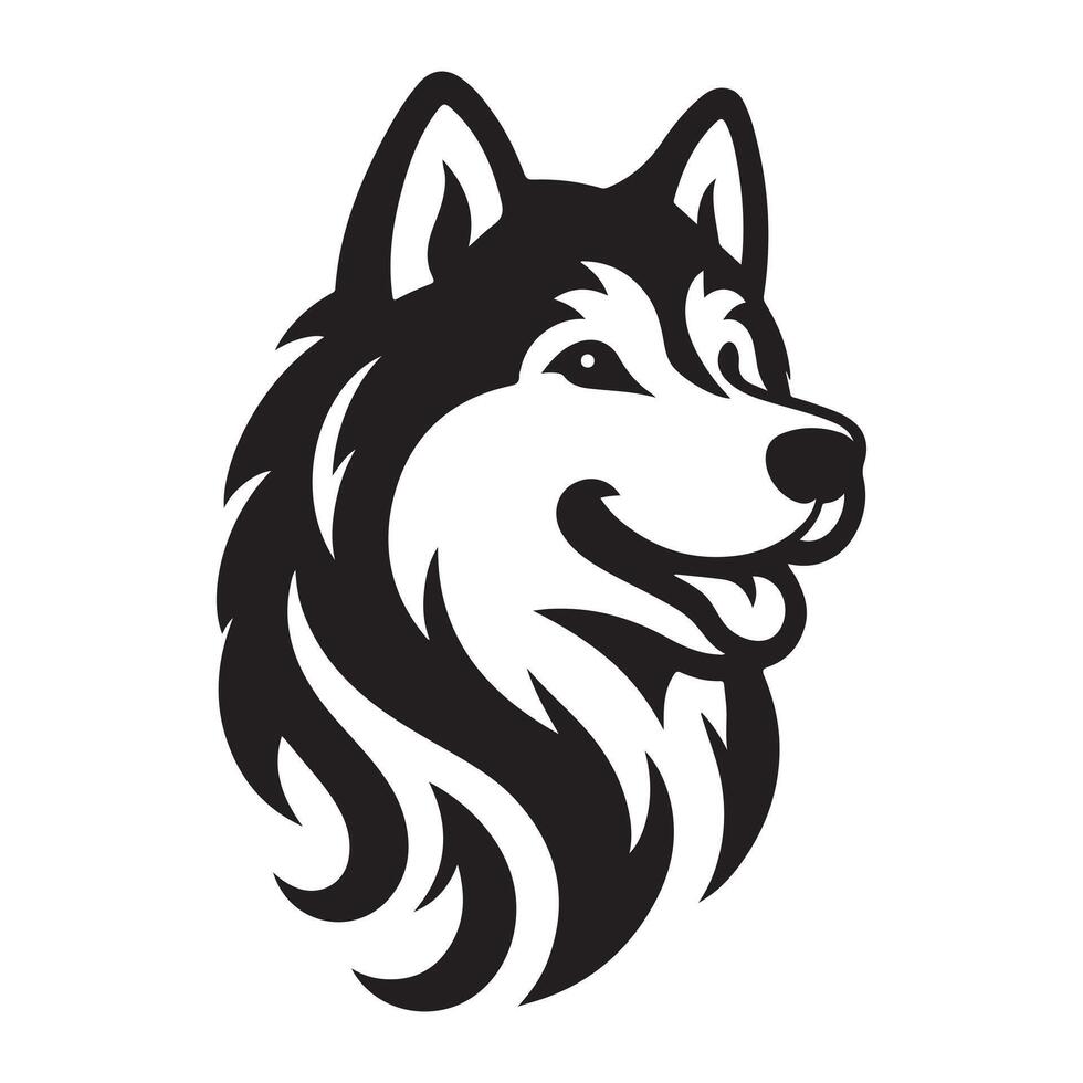 Siberian Husky vectors silhouette