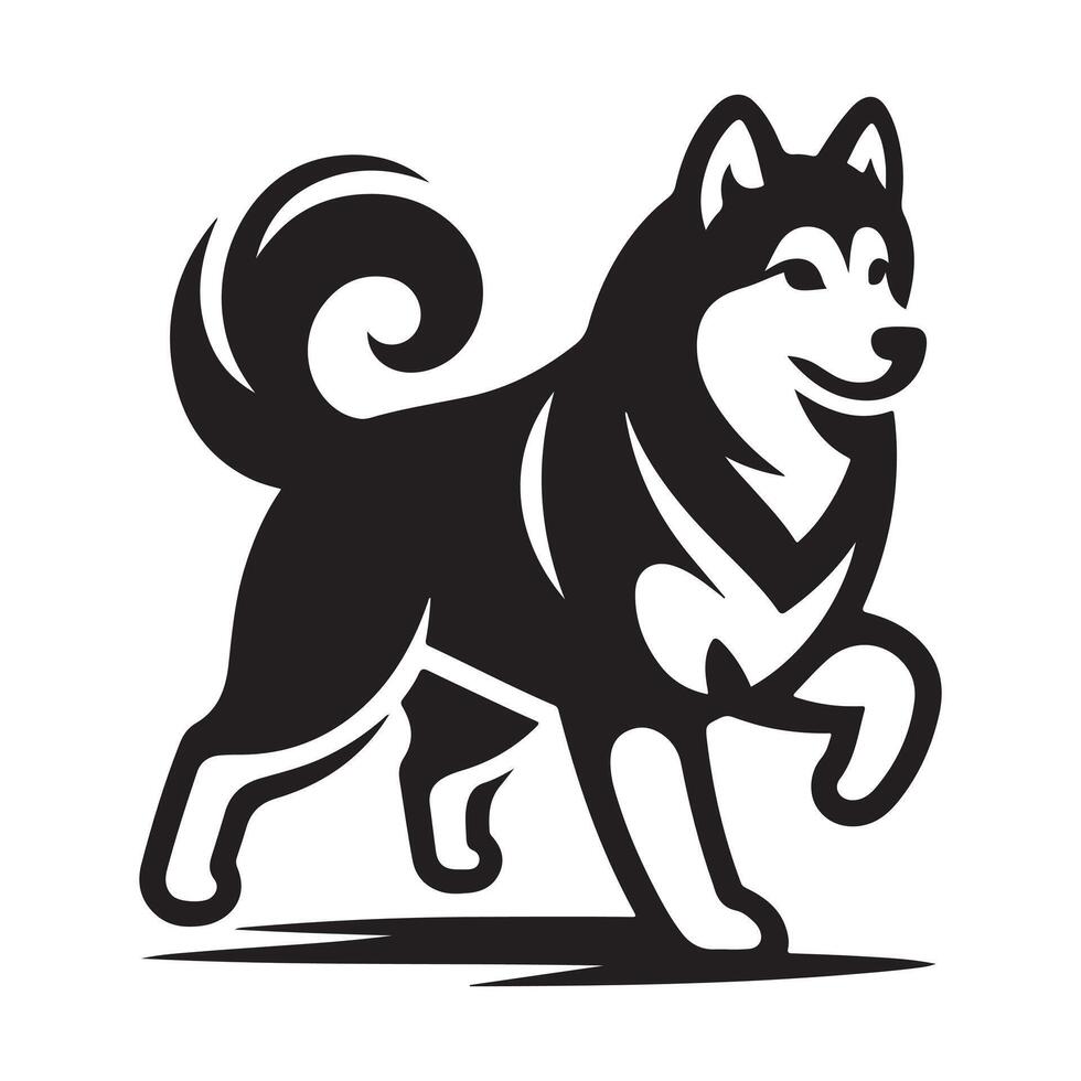 Siberian Husky vectors silhouette