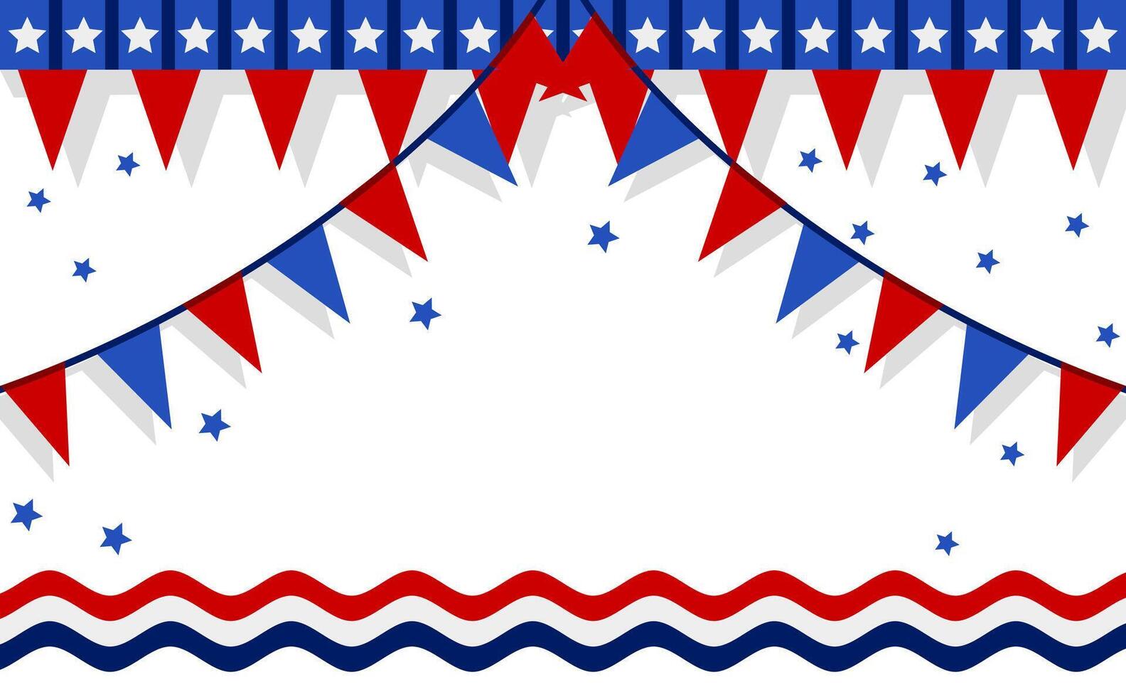patriotic background with stars and bunting. Suitable for 4th of July Independence Day posters, banners, flyers, backgrounds, and templates vector