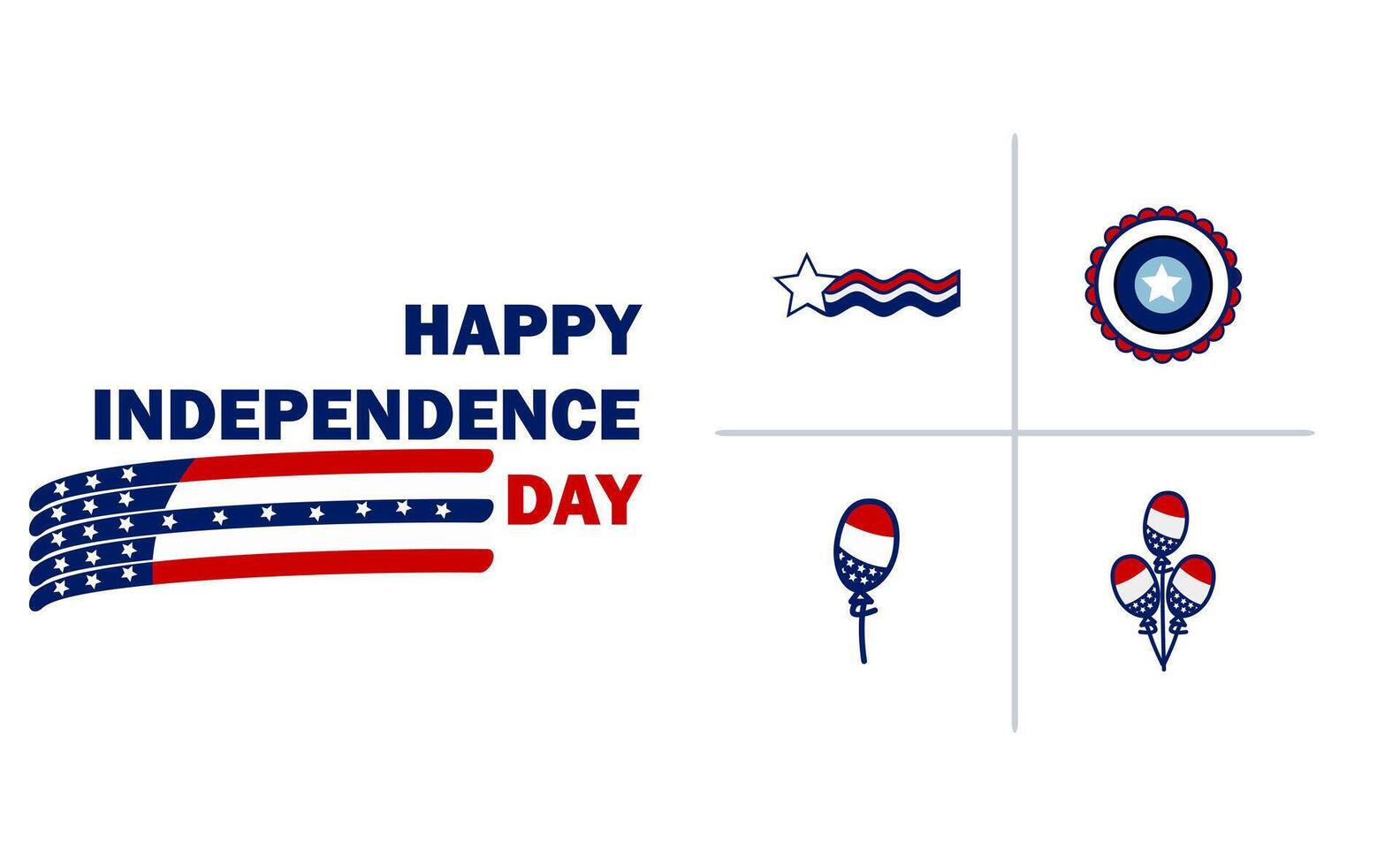 happy independence day illustration. Suitable for 4th of July Independence Day posters, banners, flyers, backgrounds, and templates vector