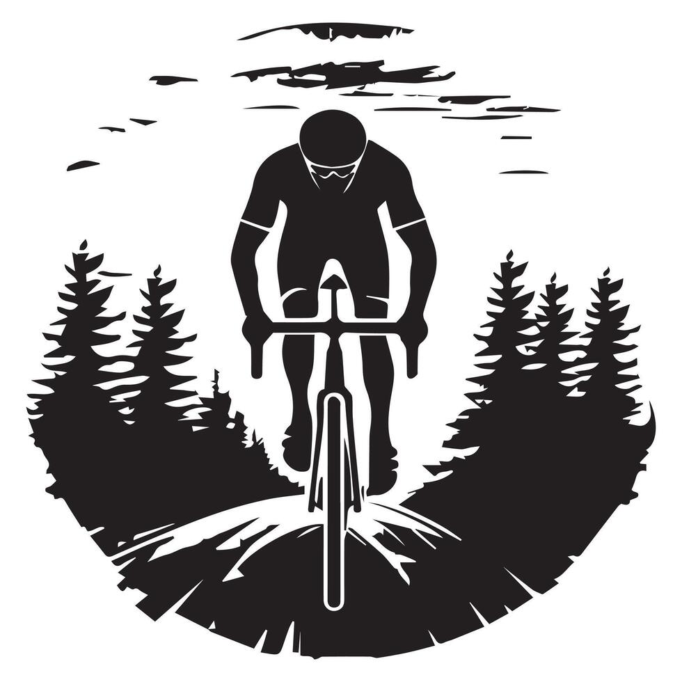 Cyclist riding illustration vector