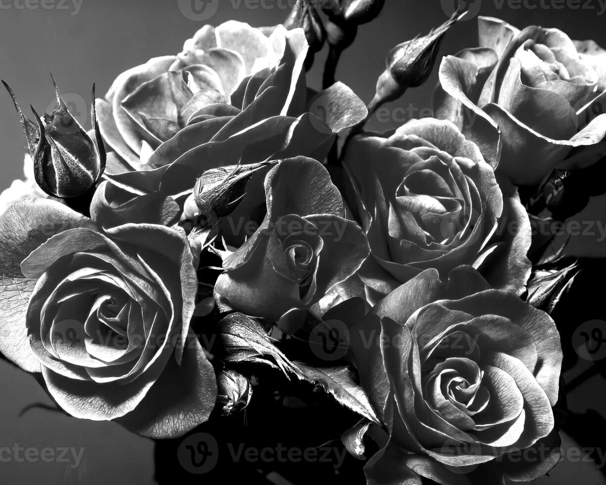 Flowers black and white photo background. Summer flowers close view