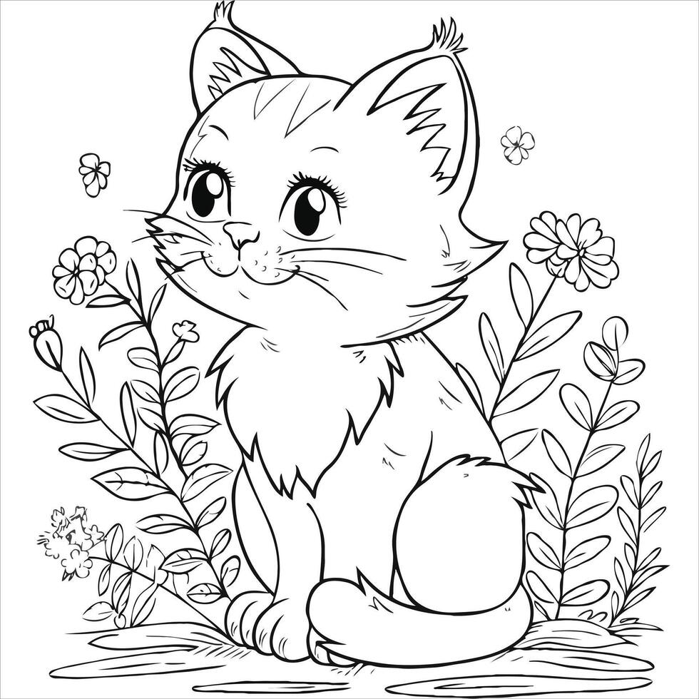 Cute Animal coloring book With KDP vector