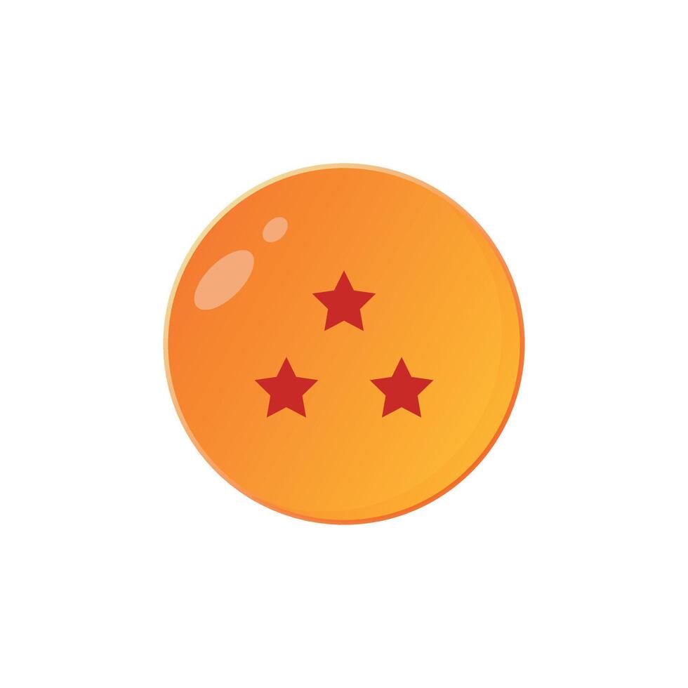 Three stars dragon ball, anime vector