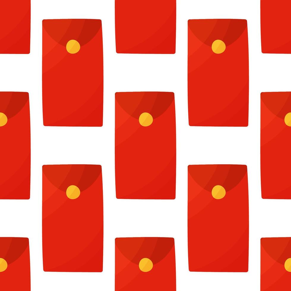 Red money envelope pattern Chinese Asian tradition vector