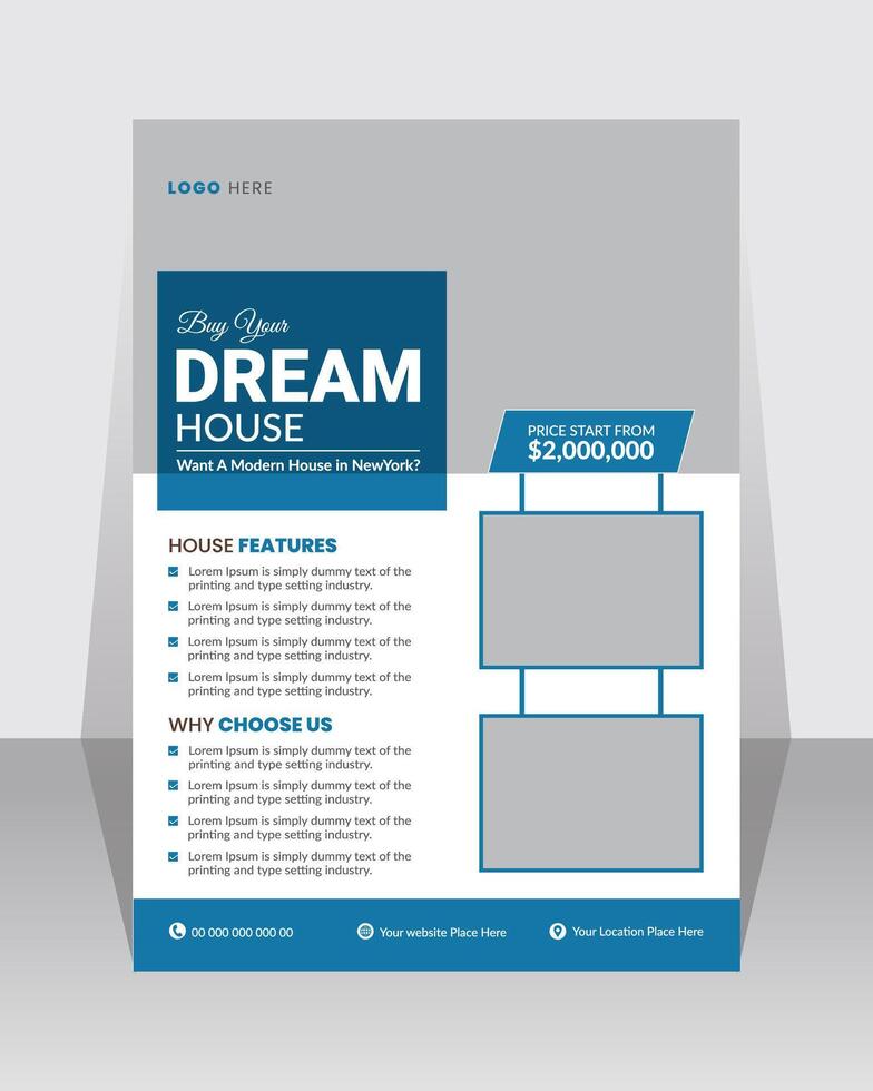 Real estate property flyer poster template design vector