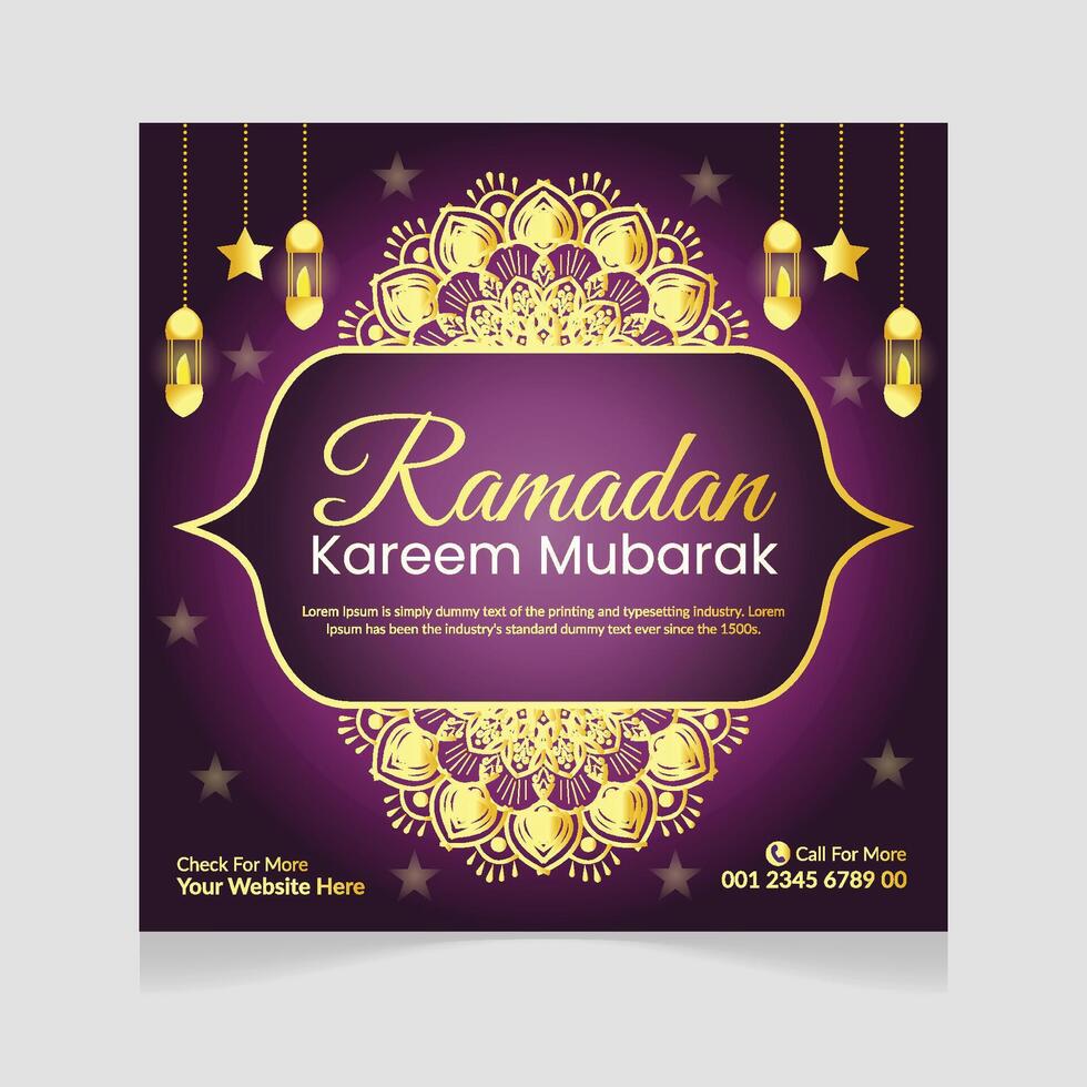 Ramadan kareem templates for social media post, promotions and advertising banner poster vector