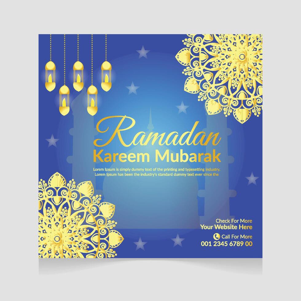 Ramadan kareem templates for social media post, promotions and advertising banner poster vector