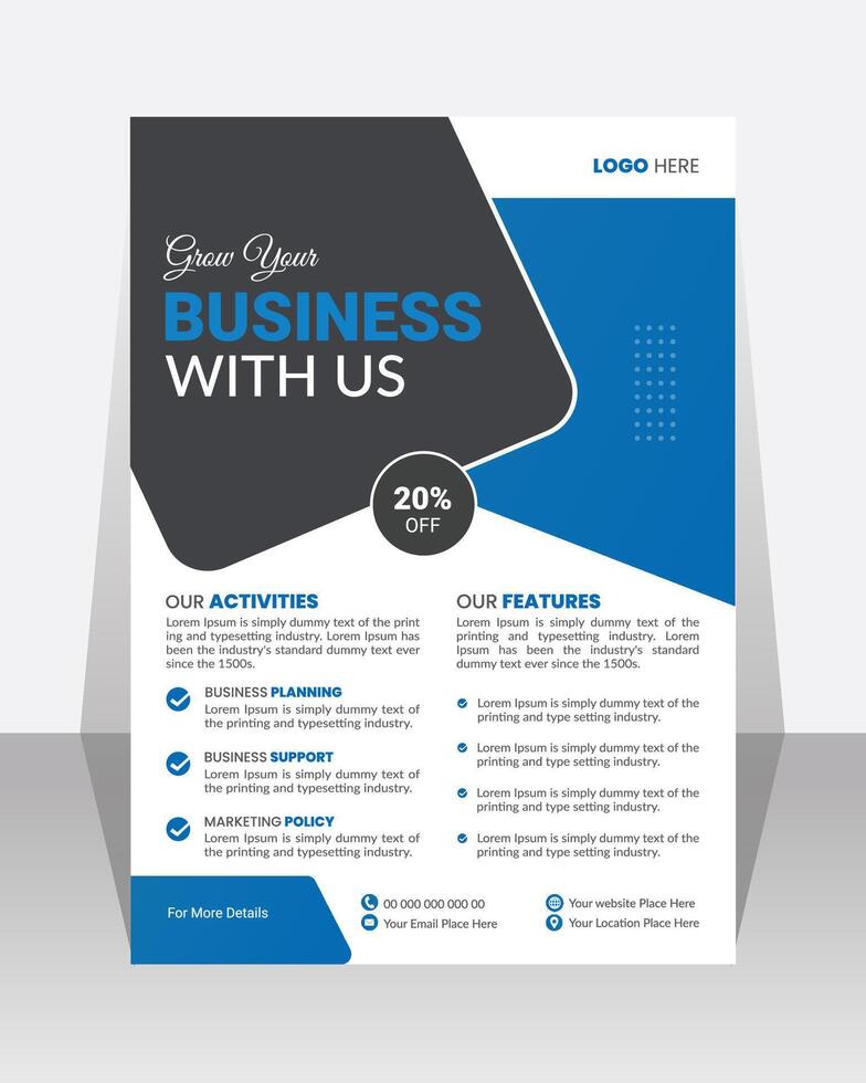 Creative business flyer or poster design template vector