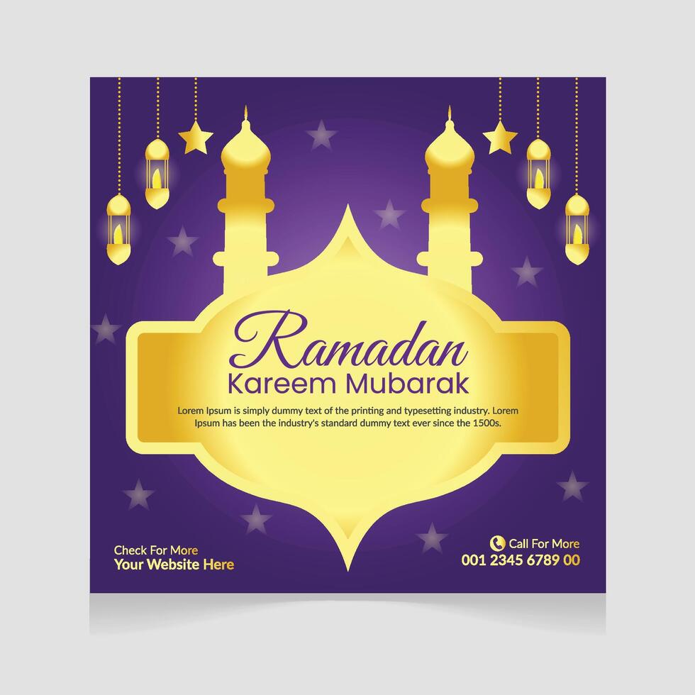 Ramadan kareem templates for social media post, promotions and advertising banner poster vector