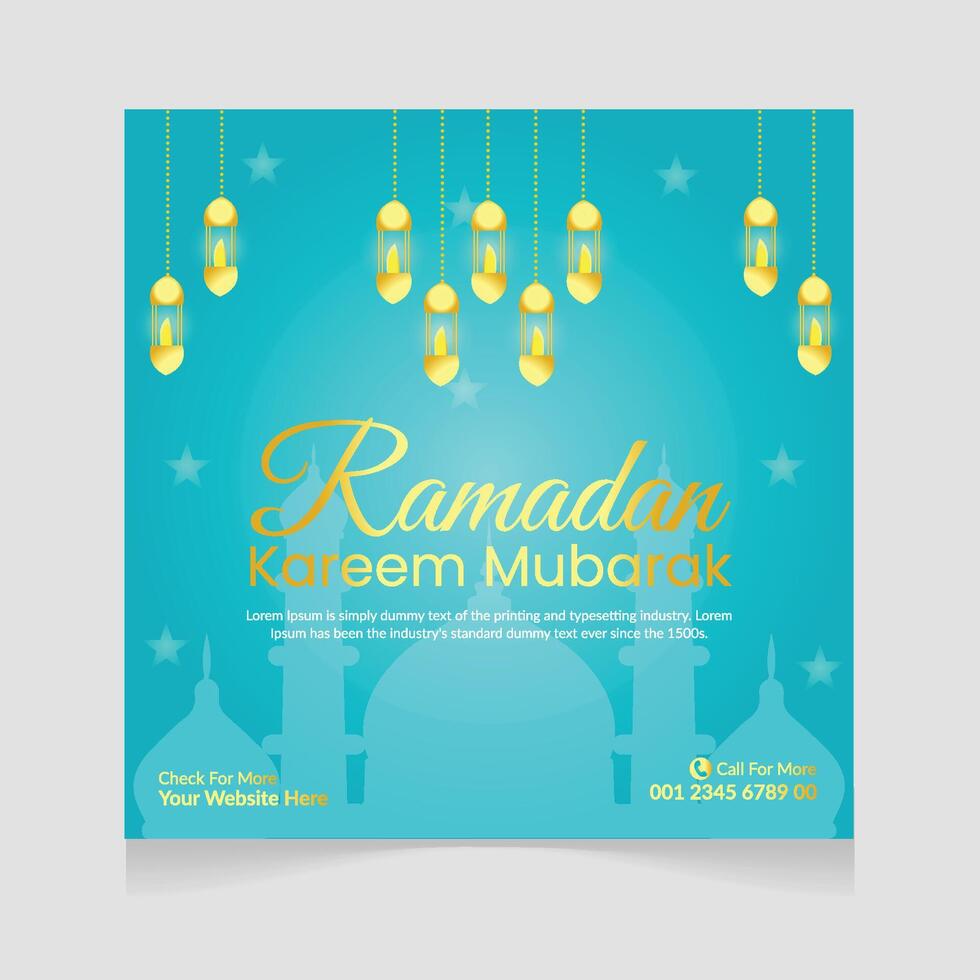 Ramadan kareem templates for social media post, promotions and advertising banner poster vector