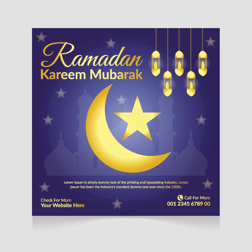 Ramadan kareem templates for social media post, promotions and advertising banner poster vector