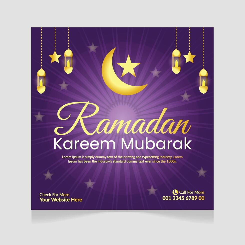 Ramadan kareem templates for social media post, promotions and advertising banner poster vector
