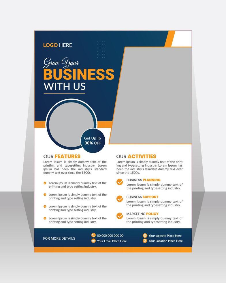Creative business flyer or poster design template vector