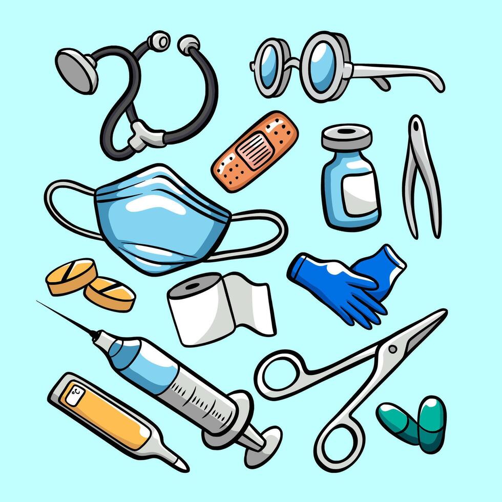 Bundling Illustration Medical Equipment vector