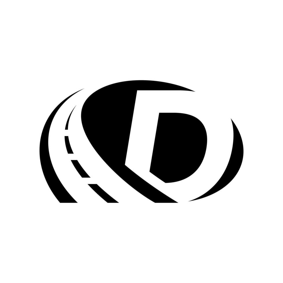 Modern Initial D Road Logo vector