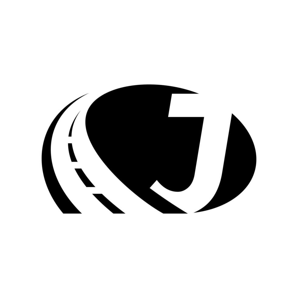 Modern Initial J Road Logo vector