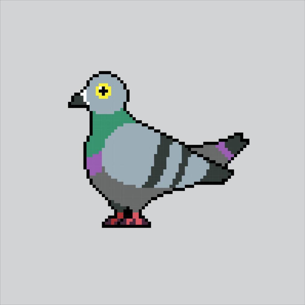 Pixel art illustration Pigeon. Pixelated Pigeon. Pigeon Bird pixelated for the pixel art game and icon for website and game. old school retro. vector