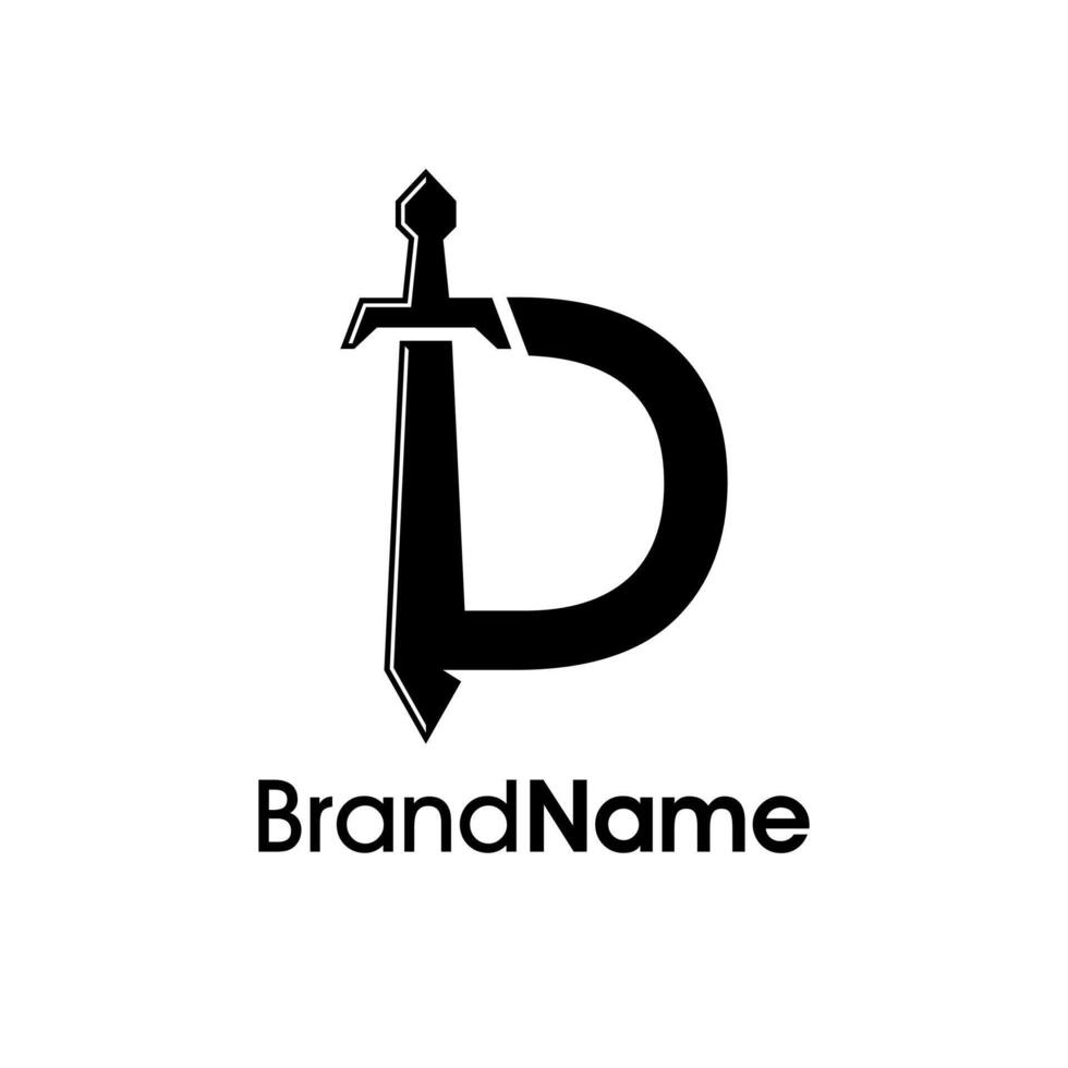 Simple Initial D Sword Logo vector