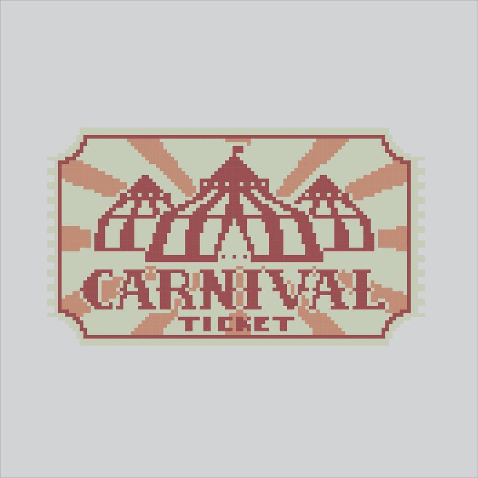 Pixel art illustration Ticket. Pixelated Carnival Ticket. Carnival Ticket pixelated for the pixel art game and icon for website and game. old school retro. vector