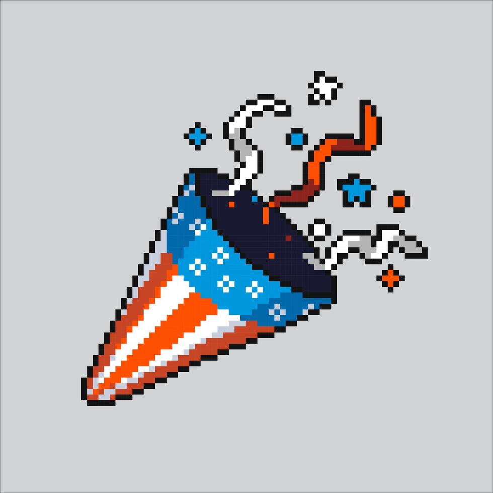 Pixel art illustration US Confetti. Pixelated United States Confetti. USA Confetti Independence Day pixelated for the pixel art game and icon for website and game. old school retro. vector