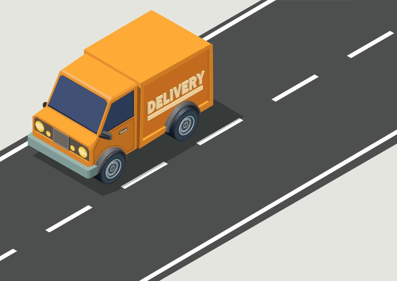 delivery truck on the way vector